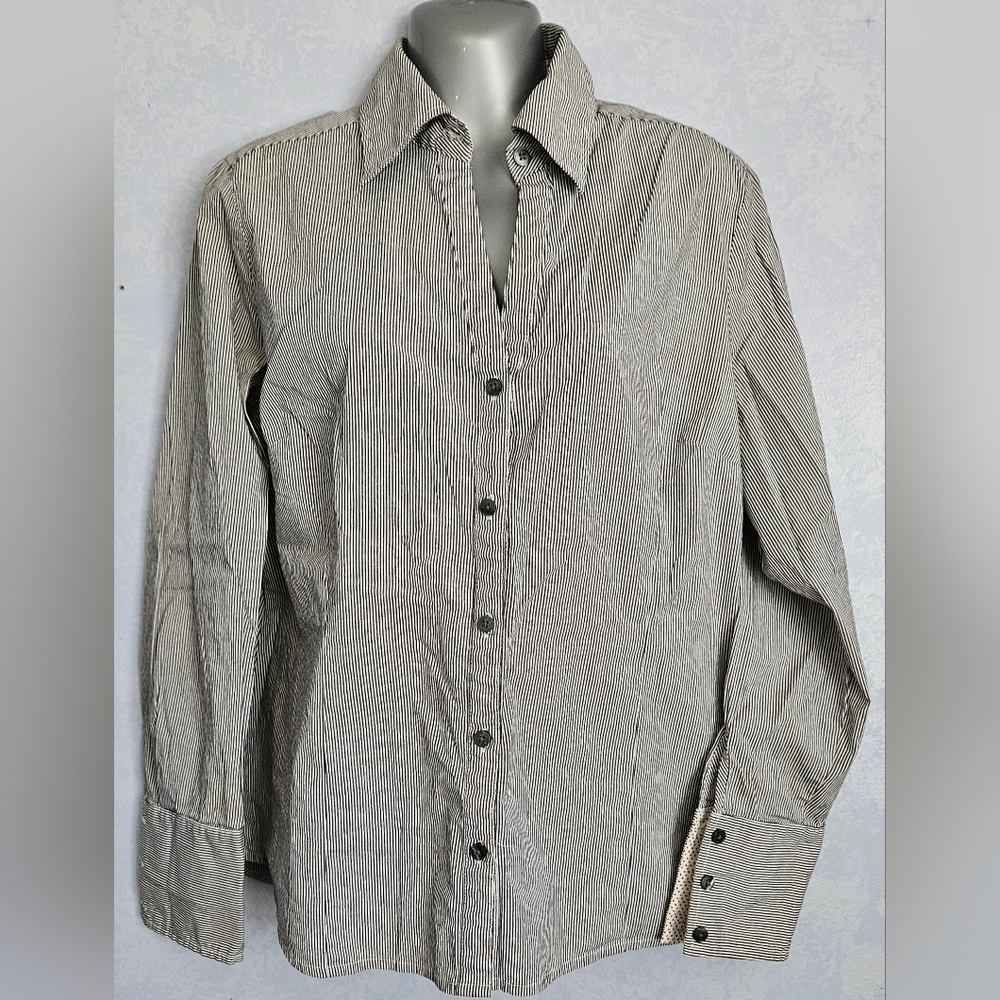 ATTENTION Womens Button Striped Blouse XL